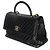 Borsa Coco grande in pelle di vitello invecchiata nera a zigzag di Chanel Nero - vista 3