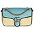 Borsa GG Marmont piccola in pelle di vitello matelassé blu e gialla con torchon diagonale di Gucci - vista 8