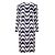 Abito midi in seta CC Wave avorio e nero Chanel 21P FR 42 Crudo