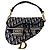 Christian Dior Saddle Chain Pouch Jacquard Obliquo Blu