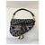 Christian Dior Saddle Chain Pouch Jacquard Obliquo Blu - vista 6