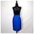 Yves Saint Laurent Jupe tailleur bleue YSL en coton piqué  - vue 5