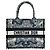 Christian Dior Book Tote Medium Ricamo Blu e Bianco Nero