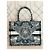 Christian Dior Book Tote Medium Ricamo Blu e Bianco Nero - vista 11