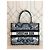 Christian Dior Book Tote Medium Ricamo Blu e Bianco Nero - vista 6