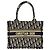 Christian Dior Book Tote Small Bianco Blu Cotone