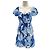 Autre Marque Blau-weißer geraffter Kleid