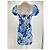 Autre Marque Blau-weißer geraffter Kleid - Ansicht 2