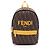Fendi Zucca Rucksack Braun Schwarz Gelb Leder Nylon