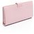 Billetera larga bifold de cuero Saffiano con logo triangular de Prada Rosa - vista 2