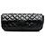 Clutch Chanel in pelle di vitello lucida trapuntata nera Reissue 2.55 con catena Nero