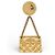 VINTAGE CHANEL MEDAILLON CHARME CC BROSCHE TIMELESS 1986 DE CASTELLANE Golden