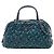 Bowling Bolso de bolos de piel de ternera trenzada Chanel CC Azul