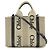 Chloé Bolsa 2 em 1 em lona e couro Chloe Woody Marrom Bege