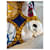 Sciarpa in seta Chanel Bianca Blu Gialla Bianco Giallo - vista 8