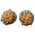 Autre Marque L'OR DU SOIR splendidi orecchini a clip couture Condizioni quasi nuove Verde Gold hardware