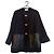 Claudie Pierlot Navy Blue Wool Jacket with Leather Pockets Dark blue