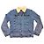 Zara Giacca di jeans trucker standard tipo 3 in denim blu foderata in sherpa