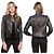 Autre Marque H&D Classic Leather Collection - Distressed Genuine Leather & Denim Panel Acid Wash Jacket