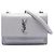 Cartera Saint Laurent Mini de Cuero Gris Croc Embossed Monograma Sunset con Cadena