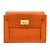 Billetera compacta Kelly de Hermès / Estuche para monedas Naranja