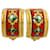 Brincos de metal esmaltado Hermès Vermelho Verde Amarelo  - vista 1