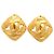 Vintage Chanel Coco Mark Metall Gold Clip Ohrringe Golden