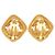 Vintage Chanel Coco Mark Metall Gold Clip Ohrringe Golden - Ansicht 2