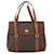 Céline Celine Vintage Macadam Tela e Pelle Marrone