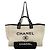 Chanel Deauville GM Kettentasche Weiß Marineblau