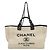Chanel Deauville GM Kettentasche Weiß Marineblau - Ansicht 2