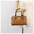 MCM Vicetos Logogram Borsa a Mano in Pelle PVC Marrone Oro Auth gh1634 D'oro - vista 22