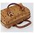 MCM Vicetos Logogram Borsa a Mano in Pelle PVC Marrone Oro Auth gh1634 D'oro - vista 6