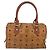 MCM Vicetos Logogram Borsa a Mano in Pelle PVC Marrone Oro Auth bs32955 D'oro - vista 2