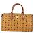 Borsa Boston Vicetos Logogram MCM in pelle PVC marrone e oro Auth 164740 D'oro - vista 13