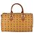 Borsa Boston Vicetos Logogram MCM in pelle PVC marrone e oro Auth 164740 D'oro - vista 2