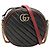 Gucci Mini GG Marmont in pelle nera matelassé Torchon rotondo a tracolla Nero
