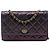 Wallet On Chain Cartera de cadena de cordero acolchado iridiscente púrpura con tartán de Chanel