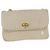 Bally Vintage Schultertasche aus gestepptem Leder mit Kette Beige