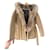 Abrigo de piel de mapache Maje Beige