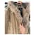 Abrigo de piel de mapache Maje Beige - vista 5