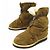 Stivaletti Louis Vuitton Suede Marrone Monogramma Shearling Cammello