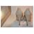 Stuart Weitzman open toe python heels beige  - view 3