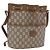 Borsa a Spalla GUCCI GG Plus Supreme PVC Beige Oro Auth ka2009 D'oro
