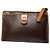 Céline Clutch de couro monograma Triomphe Celine Paris vintage marrom