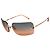 Chanel Silber Logo Orange Blau Tönung Randlose Sonnenbrille 4017