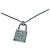 Collana a catena vintage con lucchetto in argento logo Christian Dior - vista 4