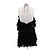 Balmain Schwarzes Seidenkleid mit Rüschen - Ansicht 2