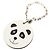 Charm per borsa con stampa panda di Hermès Nero Bianco