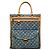 Borsa tote piatta in denim Monogram Louis Vuitton Blu